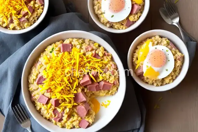 Ham, Egg and Cheese Oatmeal