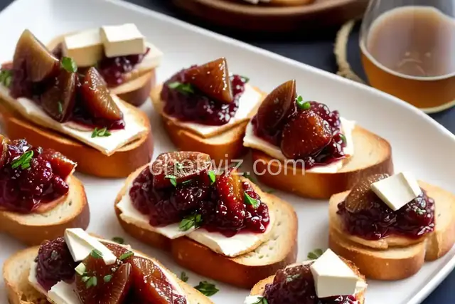 Ham and Brie Crostini with Fig Jam