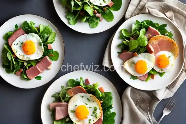 Ham and Eggs with Greens