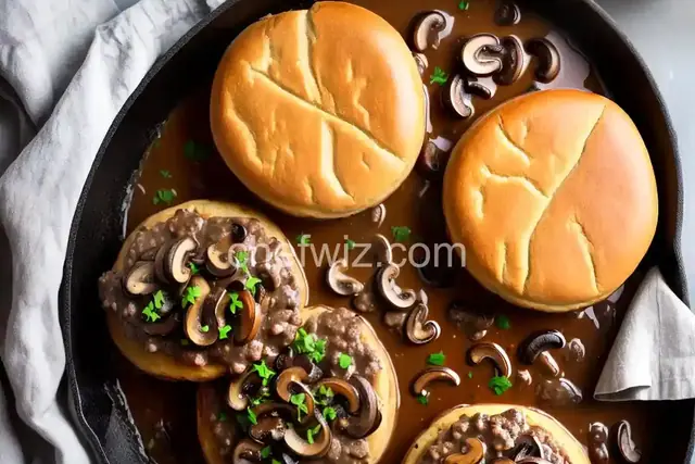 Hamburger Steaks with Onion and Mushroom Gravy