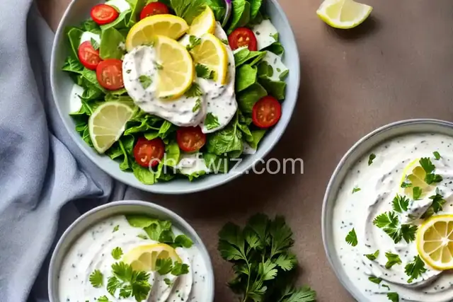 Hand Salad With Yogurt-Lemon Dressing