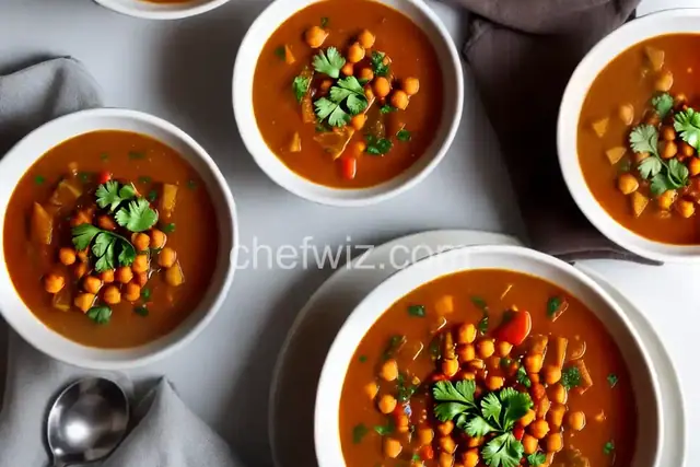 Harira (Spiced Moroccan Vegetable Soup With Chickpeas, Cilantro, and Lemon)