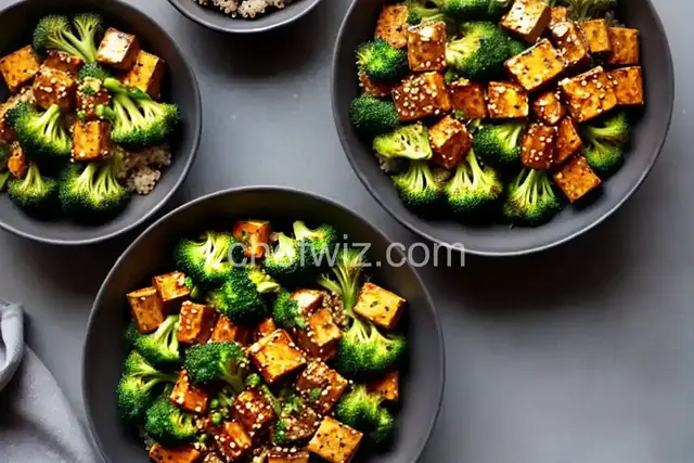 Harissa-Roasted Broccoli, Tofu, and Quinoa Bowl