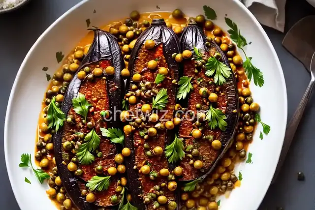Harissa-Roasted Eggplant With Fried Capers