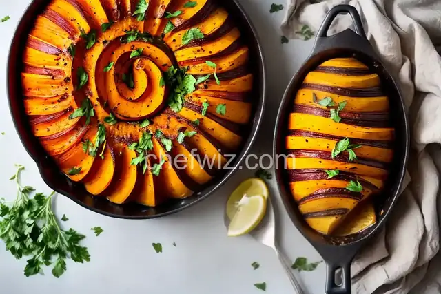 Hasselback Butternut Squash With Bay Leaves