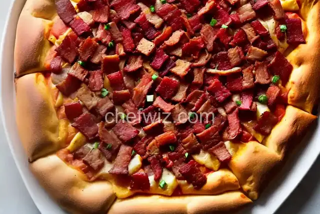 Hawaiian Pizza With Barbecue Sauce and Beef Bacon