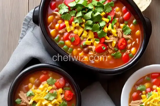Healthier Slow Cooker Chicken Taco Soup