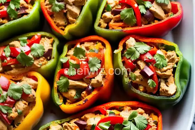 Healthy Chicken Fajita Stuffed Peppers