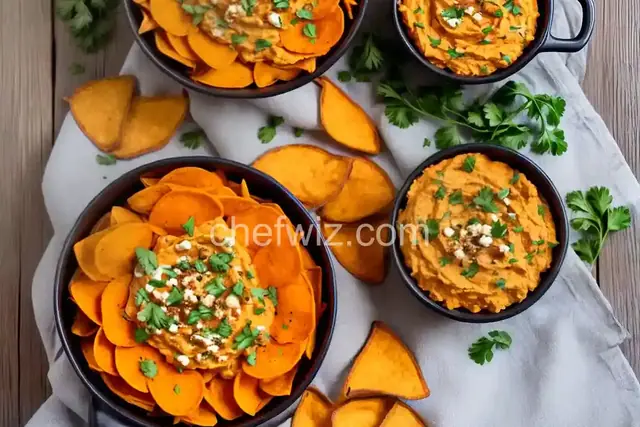 Healthy Sweet Potato Dip with Spiced Pita Chips