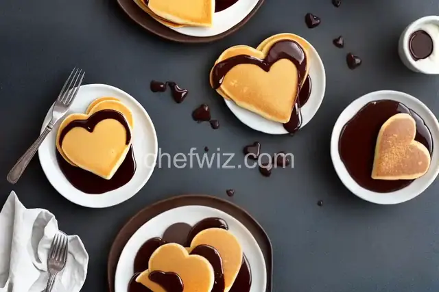 Heart-Shaped Pancakes with Chocolate