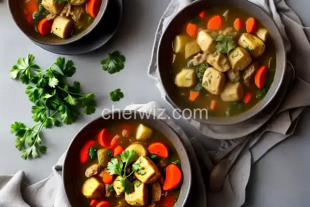 Hearty Turkey Soup with Parsley Dumplings