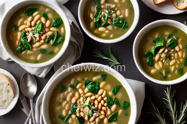 Hearty White Bean and Spinach Soup with Rosemary and Garlic Recipe
