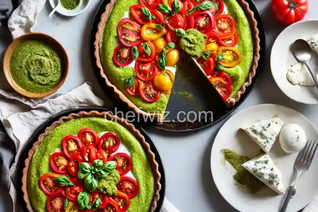 Heirloom Tomato Tart with Pesto and Mozzarella