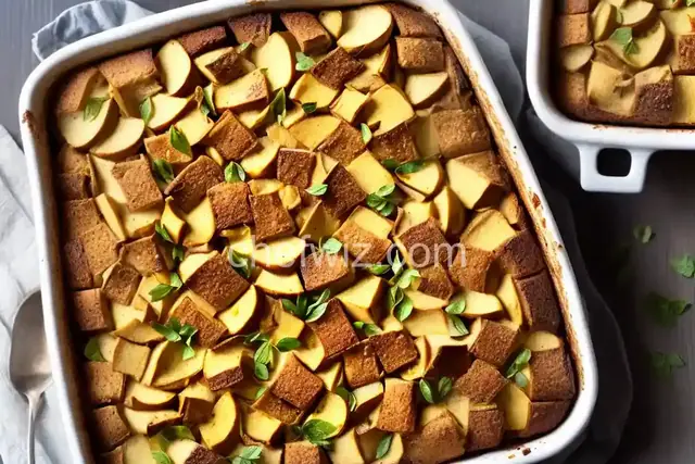 Herb & Apple Bread Pudding