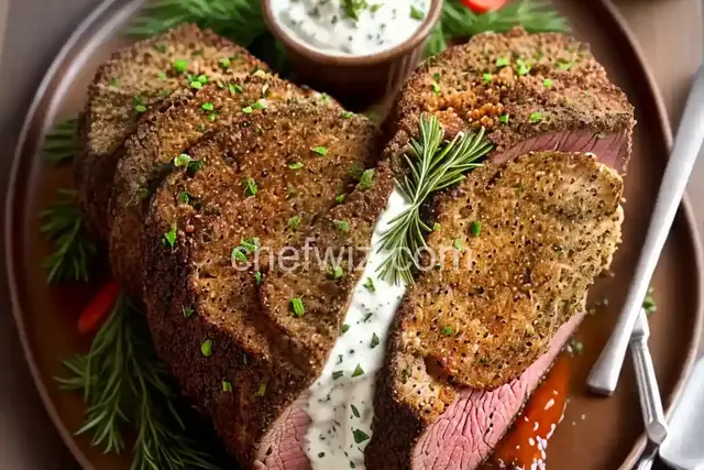 Herb-Crusted Roast Beef with Horseradish Cream