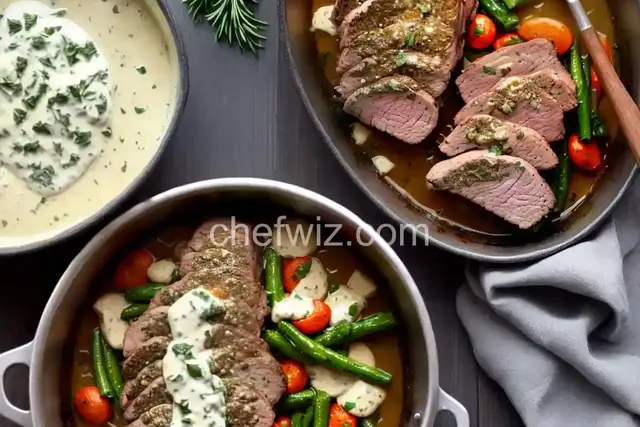 Herb and Garlic Roast Tenderloin with Creamy Horseradish Sauce