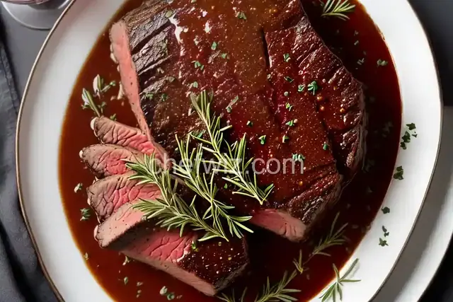 Herbed Prime Rib Roast with Red Wine Sauce