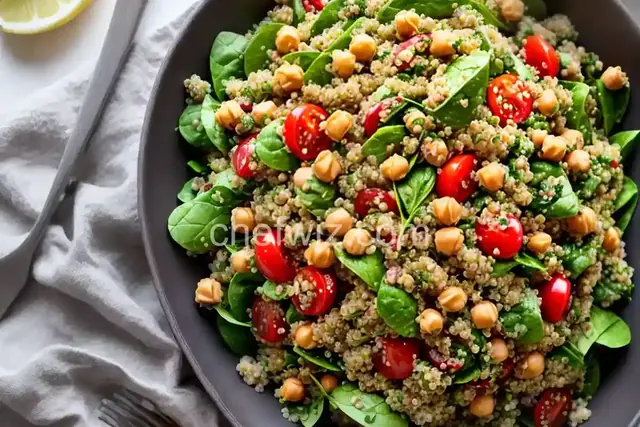 Herbed Quinoa & Chickpea Salad with Lemon-Tahini Dressing