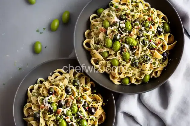 Herby Pasta ith Garlic and Green Olives
