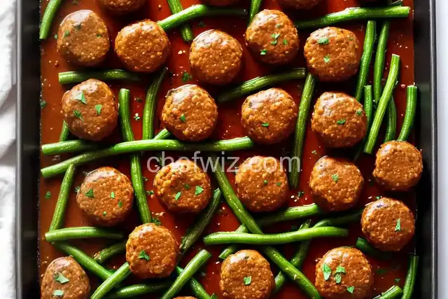 Herby Sheet-Pan Meatballs With Green Beans