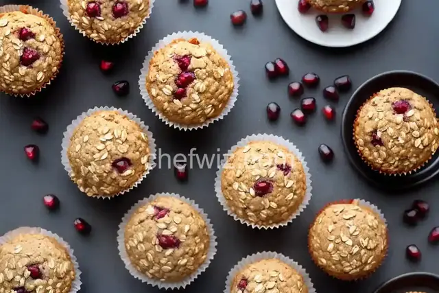 High-Fiber Pomegranate-Oatmeal Muffins