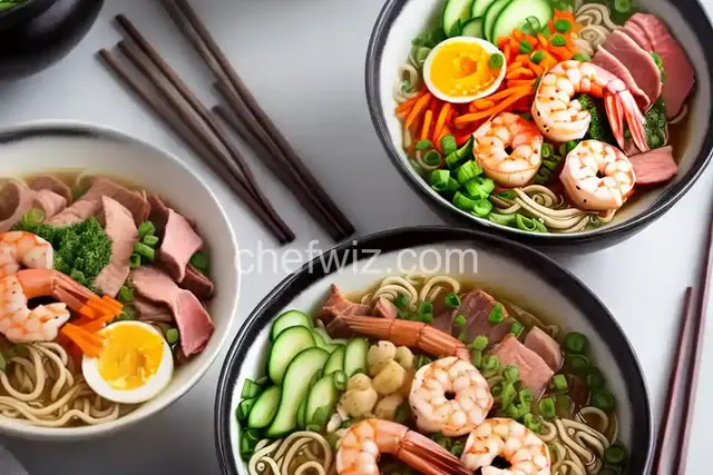 Hiyashi Chuka (Cold Ramen) With Shrimp, Ham, and Vegetables Recipe
