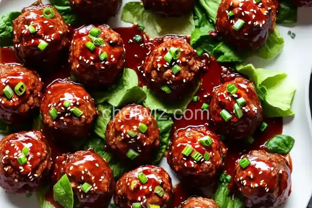 Hoisin-Glazed Pork Meatball Lettuce Cups