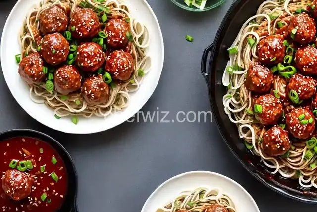 Hoisin-Turkey Meatballs With Glass Noodles