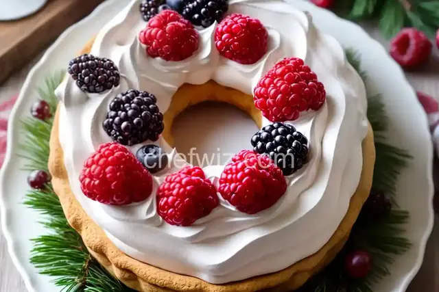 Holiday Berry Meringue Wreath