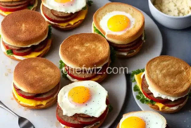 Homemade Breakfast Sandwiches with Homemade Maple Sausage, Egg and Cheese