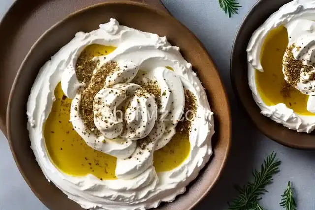 Homemade Labneh with Olive Oil and Za'atar