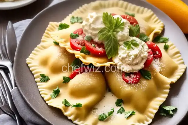 Homemade Ravioli with Ricotta Cheese Filling