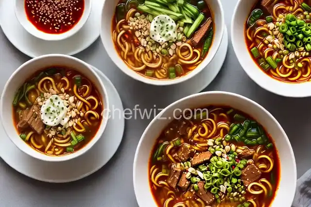 Homemade Shin Cup-Style Spicy Korean Ramyun Beef Noodle Soup Recipe