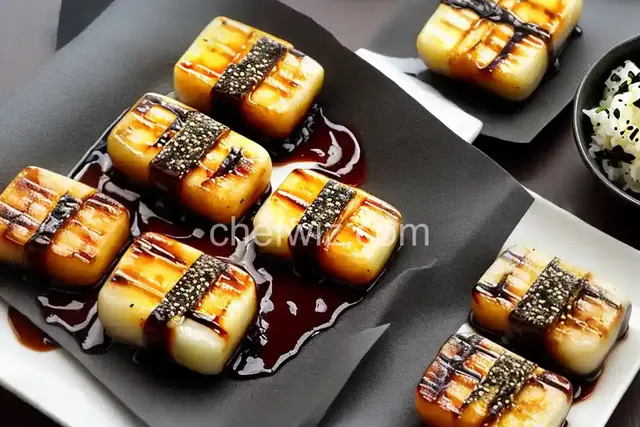 Homemade Yakimochi (Grilled Mochi With Soy Sauce and Nori)