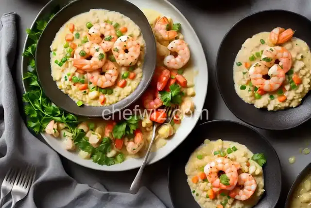 Hominy Grits with Shrimp Two Ways