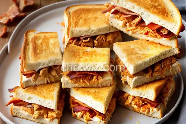 Hot Buffalo Chicken, Bacon, and Cheese Sandwich