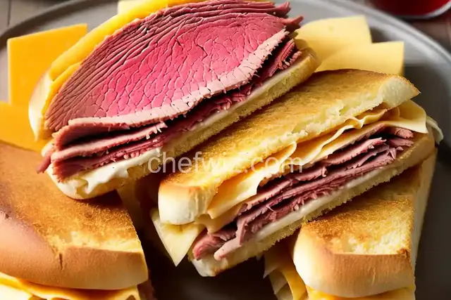 Hot Corned Beef and Cheese Sandwiches