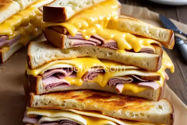 Hot Ham and Cheese Sub Sandwich