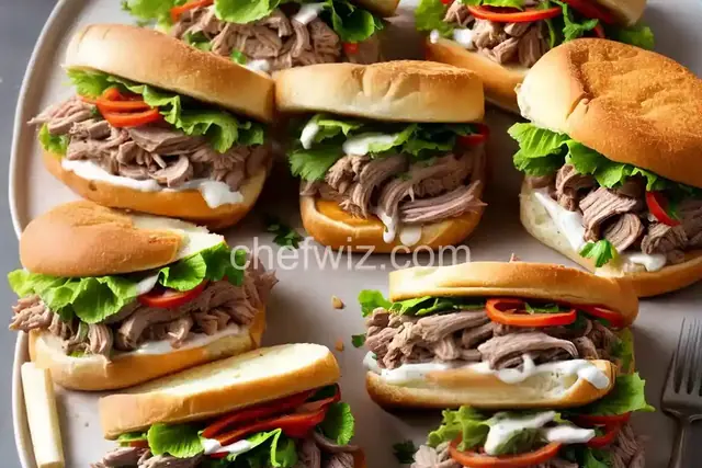 Hot Pork Sandwiches with Swiss and Quick Fix Russian Dressing