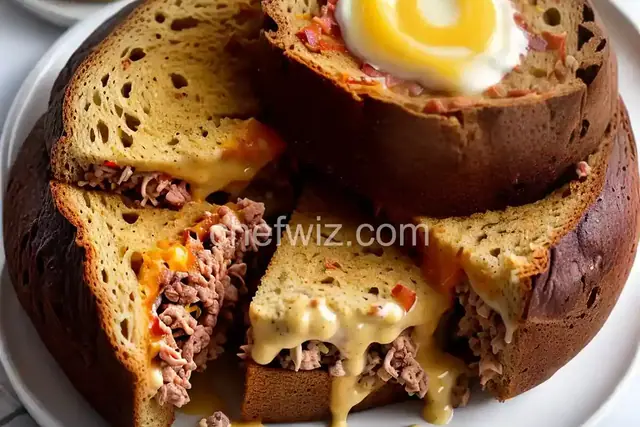 Hot Reuben Dip in a Pumpernickel Bread Bowl