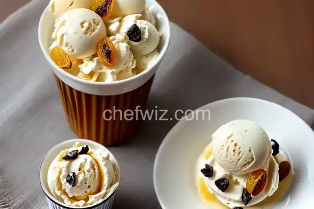 Ice Cream Malaga (Vanilla, Dry Raisins And Rum)