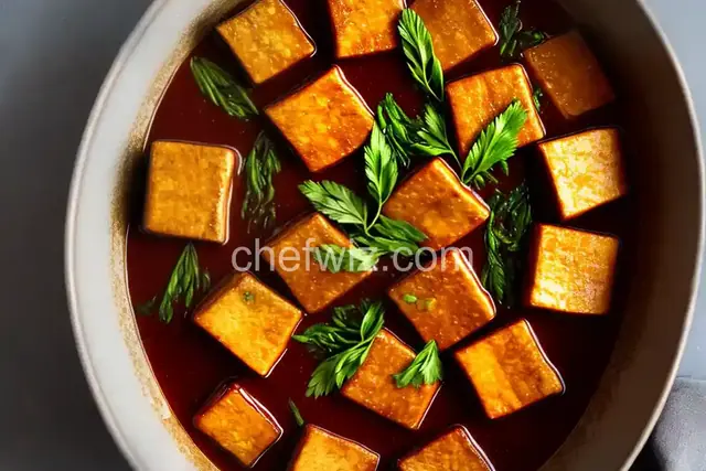 Ichiya-Dofu (Japanese Night-Dried)-Style Tofu Braised in Soy Sauce Recipe