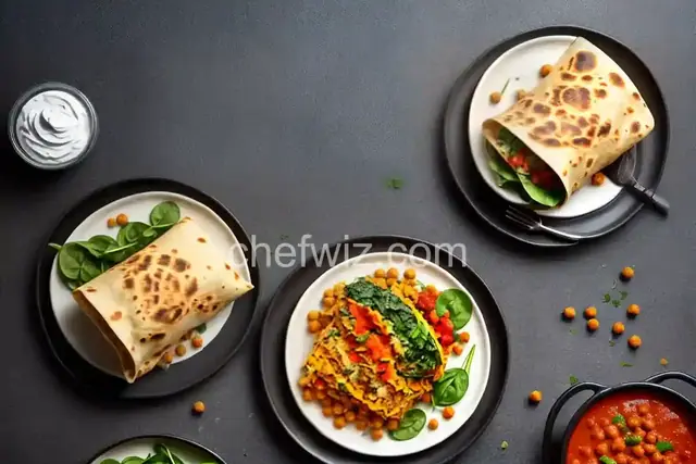 Indian Burrito with Spinach, Chickpeas, and Tomato Recipe