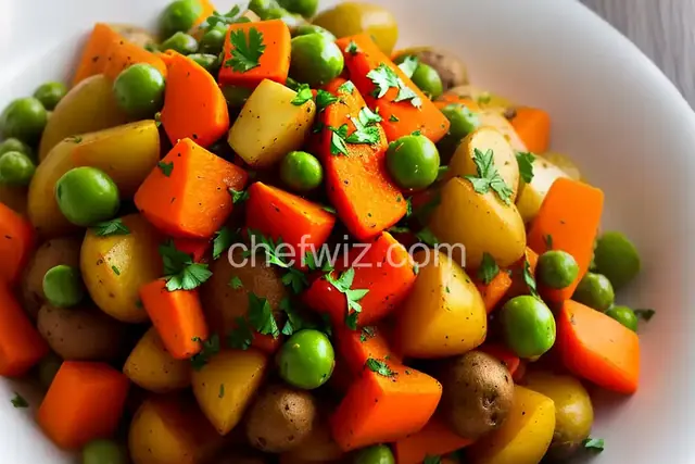 Indian Carrots, Peas and Potatoes