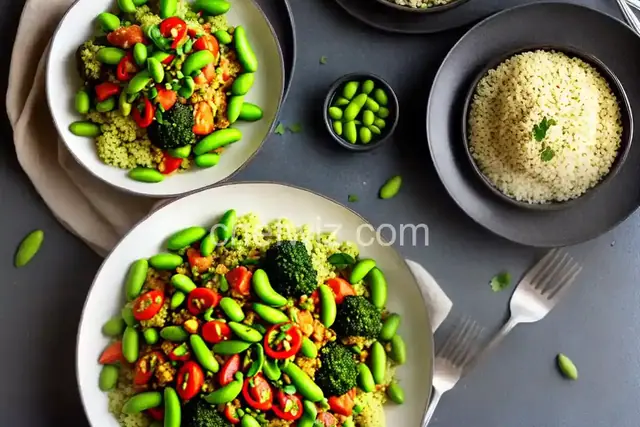 Indian Curry Couscous with Broccoli and Edamame