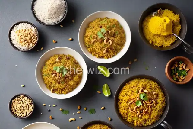 Indian-Style Rice with Cashews, Raisins and Turmeric