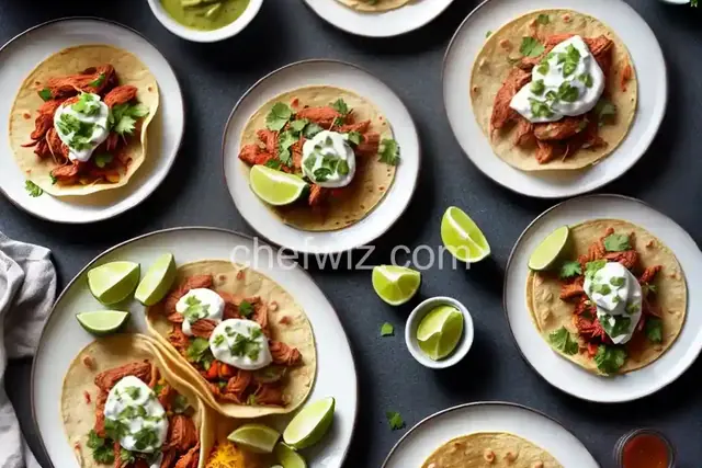 Instant Pot® Chicken Tacos with Chorizo and Saffron Yogurt Sauce