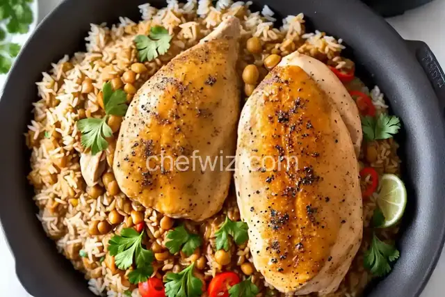 Instant Pot Chicken with Rice and Peas