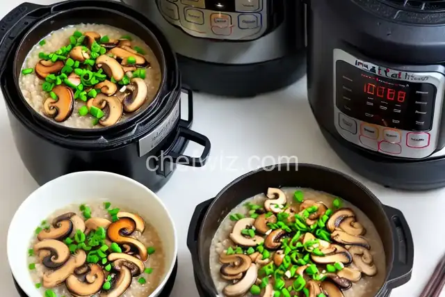Instant Pot Congee with Chicken and Mushrooms