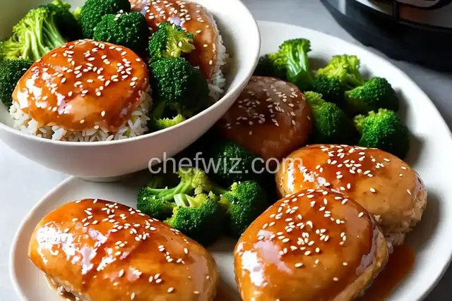 Instant Pot Frozen Chicken Teriyaki with Rice and Broccoli